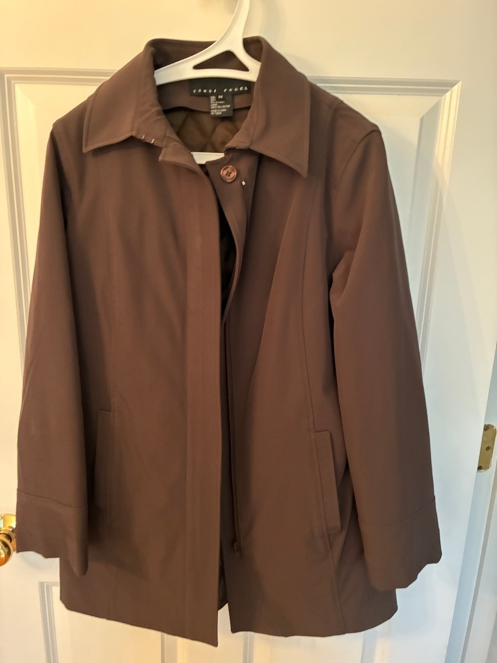 Yansi Fugel Brown Trench-Style Women's Coat